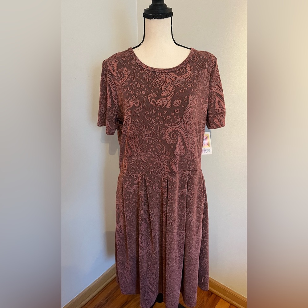 Mauve Embossed LuLaRoe Amelia BNWT 2XL